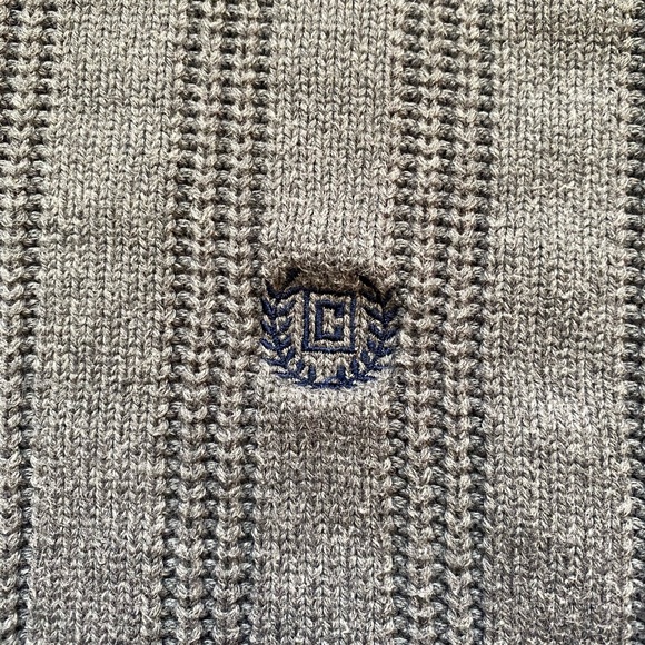 Chaps Blue Gray Crewneck Sweater with Knitted Texture and Relaxed Fit - Picture 3 of 5